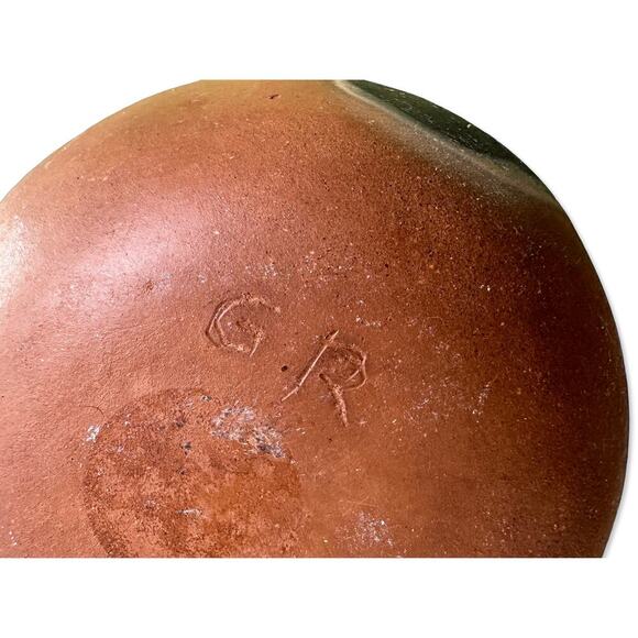 Native American Navajo Fired Clay Handmade Wedding Vase Signed "GR" - Picture 11 of 11